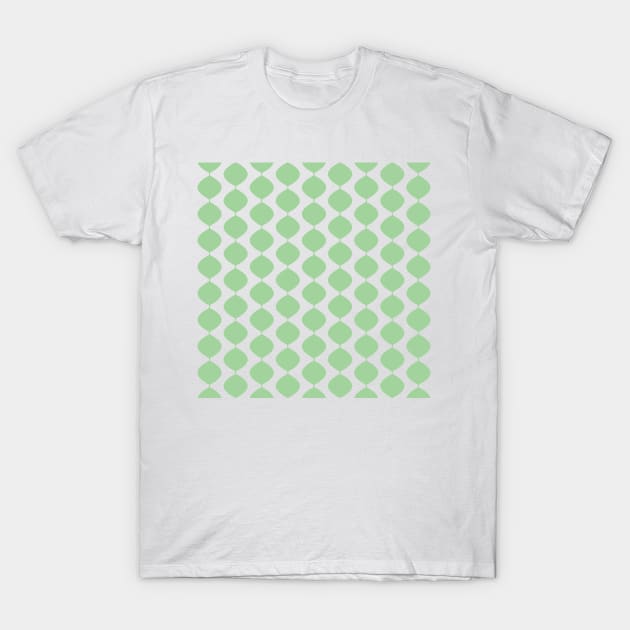 Mid Century Modern Retro 60s Waves Pattern  (Yellow Green Pastel) T-Shirt by Makanahele